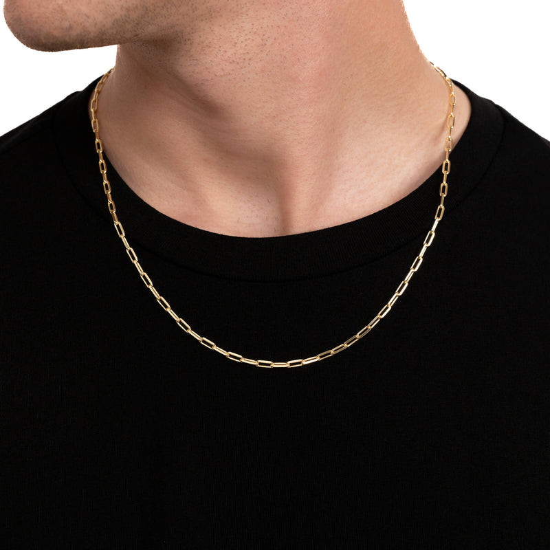 PAPERCLIP CHAIN 925 SILVER 18 CARAT GOLD PLATED