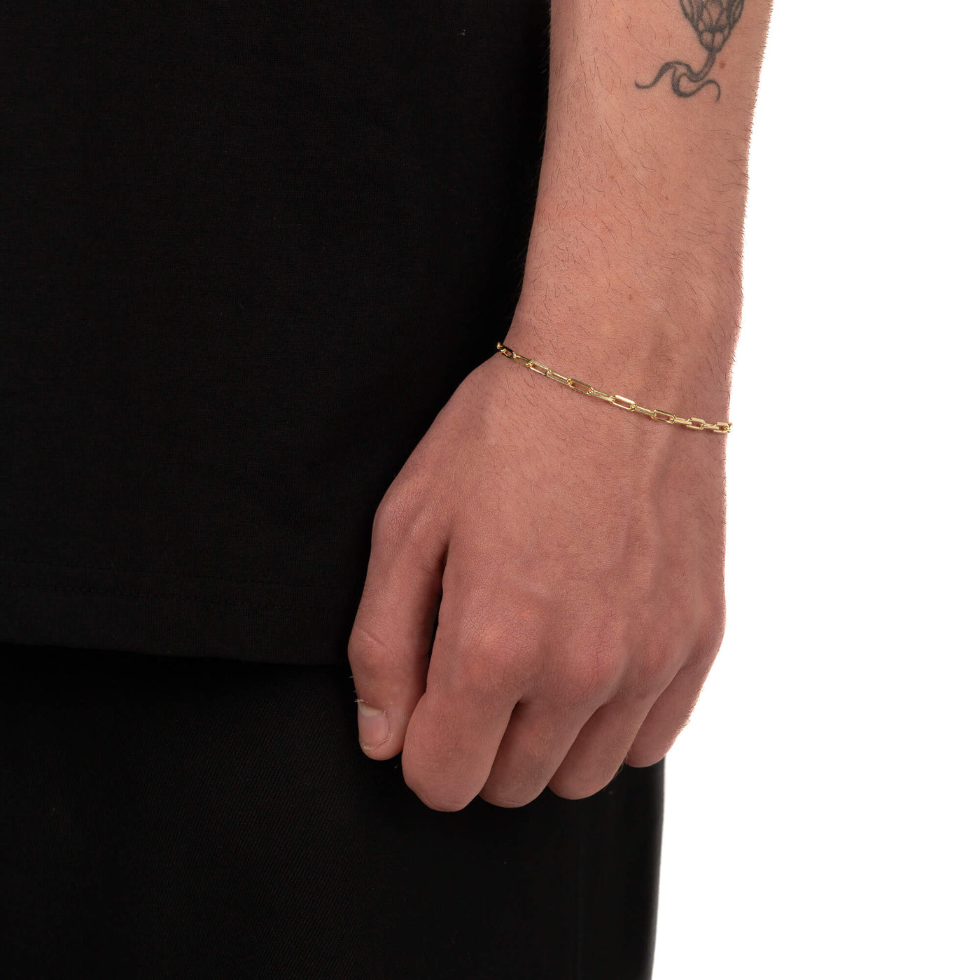 PAPERCLIP BRACELET 925 SILVER 18 CARAT GOLD PLATED