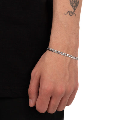 CURB CHAIN BRACELET 925 SILVER RHODIUM PLATED 5,00MM