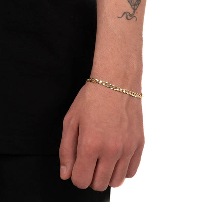 CURB CHAIN BRACELET 5.00MM 925 SILVER 18 CARAT GOLD PLATED