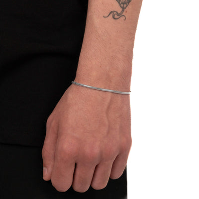 SNAKE CHAIN BRACELET 925 SILVER RHODIUM PLATED 2,50MM