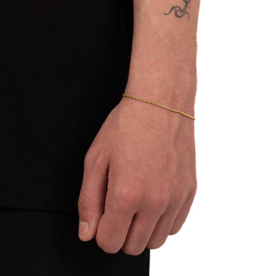 CORD CHAIN BRACELET 925 SILVER 18 CARAT GOLD PLATED 2,00MM