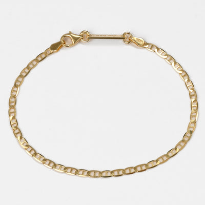 CURB CHAIN BRACELET 925 SILVER 18 CARAT GOLD PLATED 2,80MM