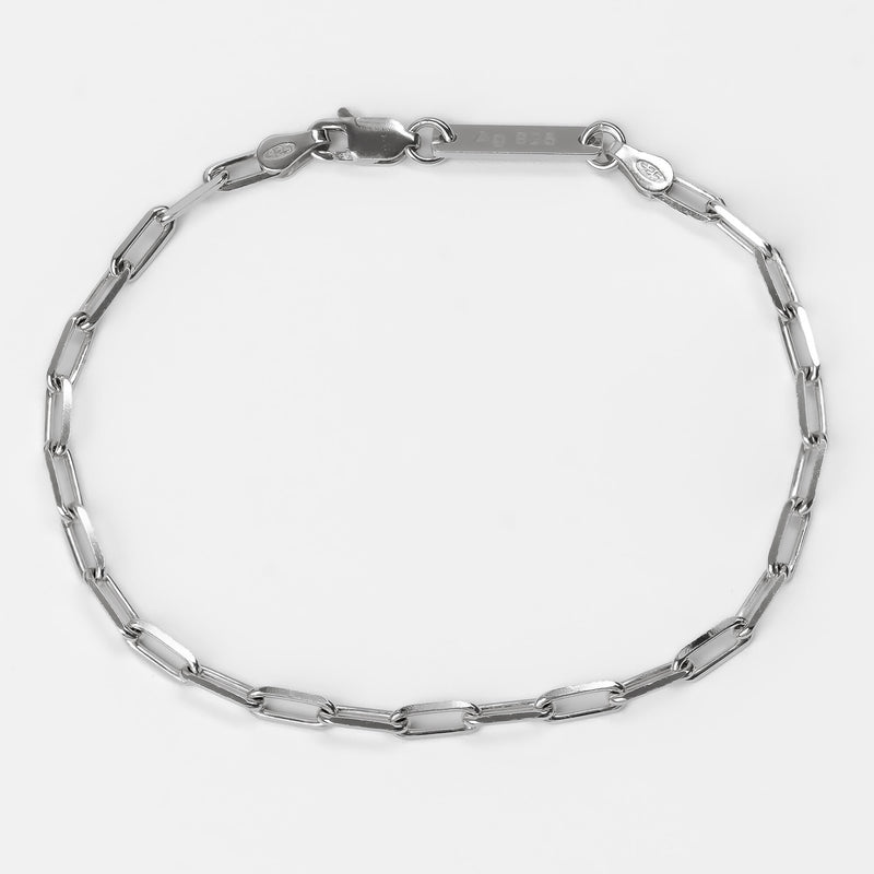 PAPERCLIP BRACELET 925 SILVER RHODIUM-PLATED