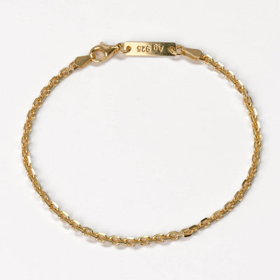 PEA CHAIN BRACELET 925 SILVER 18 CARAT GOLD PLATED 2,80MM