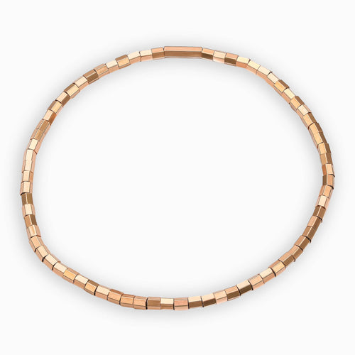 FACETED HEXAGON BRACELET ELASTIC 750 ROSE GOLD