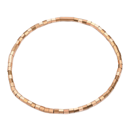 FACETED HEXAGON BRACELET ELASTIC 750 ROSE GOLD