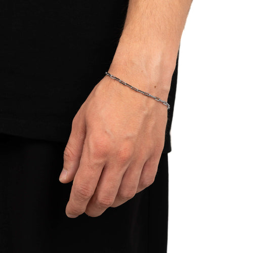 PAPERCLIP BRACELET 925 SILVER RHODIUM-PLATED