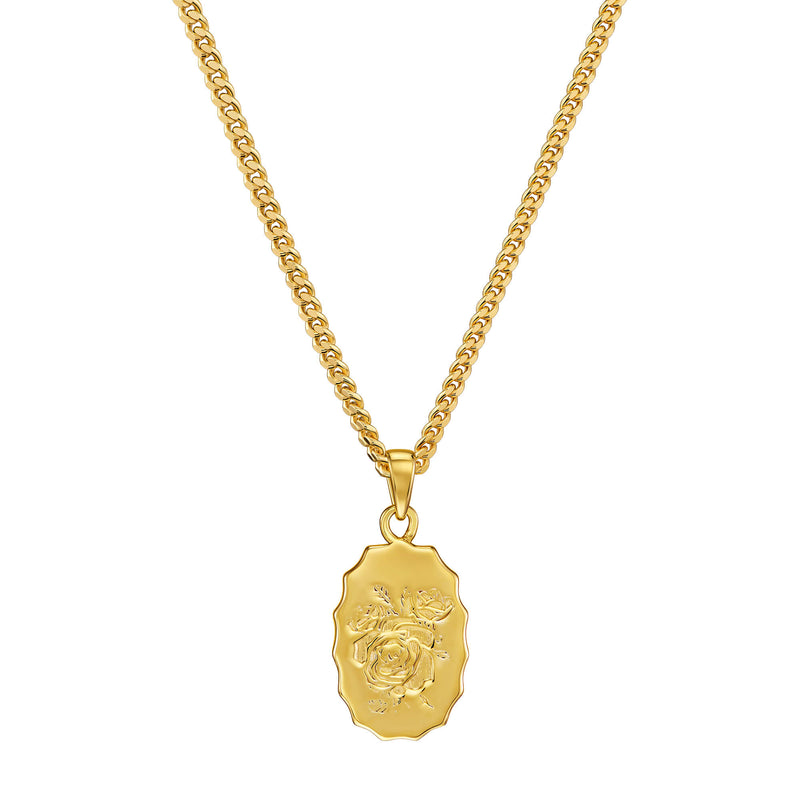 ROSE NECKLACE 925 SILVER 18 CARAT GOLD PLATED