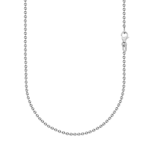 BALL CHAIN 925 SILVER RHODIUM PLATED 2,00MM