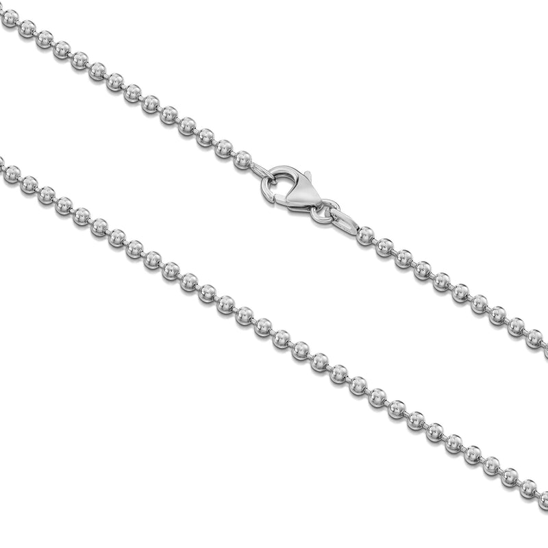 BALL CHAIN 925 SILVER RHODIUM PLATED 2,00MM