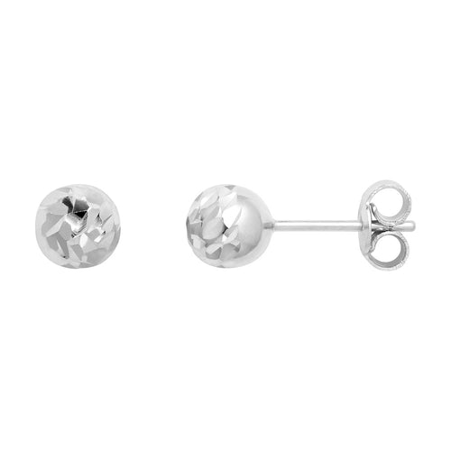 EAR PLUG BALL PAIR 585 WHITE GOLD