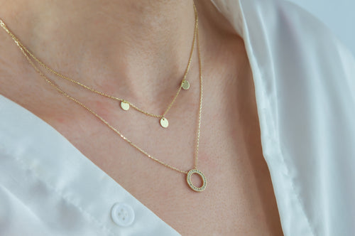 CIRCLE NECKLACE ZIRCONIA 333 GOLD