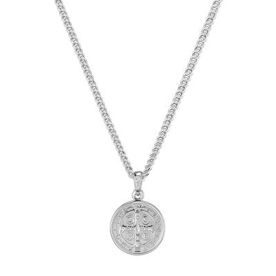 BENEDICTUS NECKLACE 925 SILVER RHODIUM-PLATED