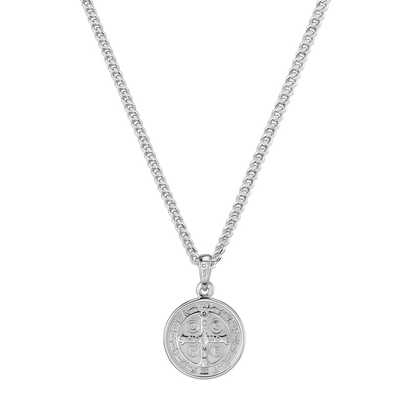 BENEDICTUS NECKLACE 925 SILVER RHODIUM-PLATED