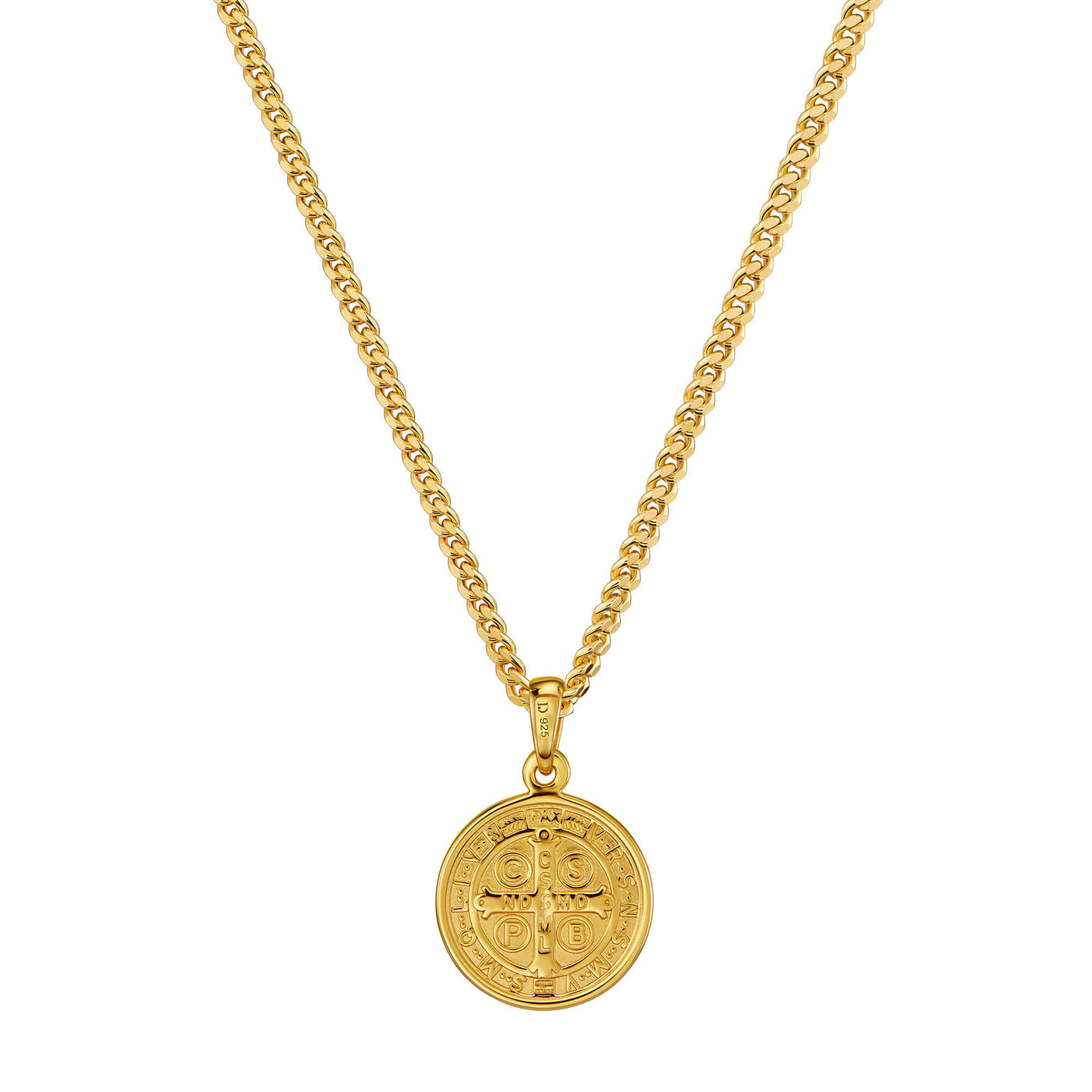 BENEDICTUS NECKLACE 925 SILVER 18 CARAT GOLD PLATED