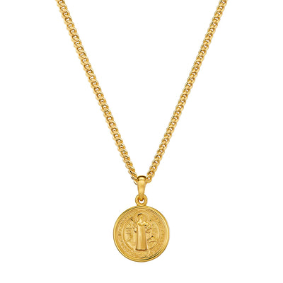 BENEDICTUS NECKLACE 925 SILVER 18 CARAT GOLD PLATED