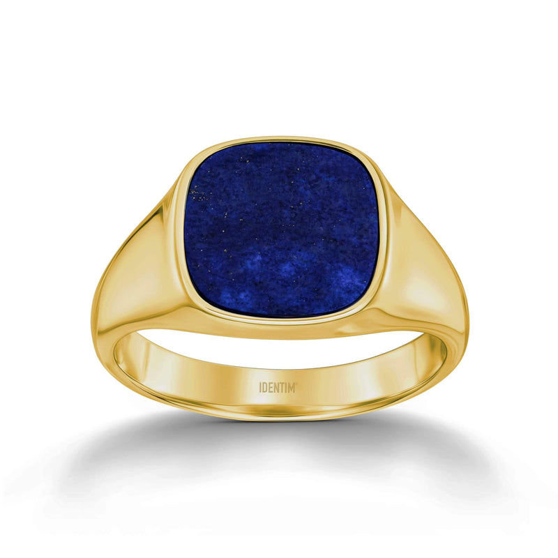 SIGNET RING LAPIS SQUARE 585, 750 GOLD