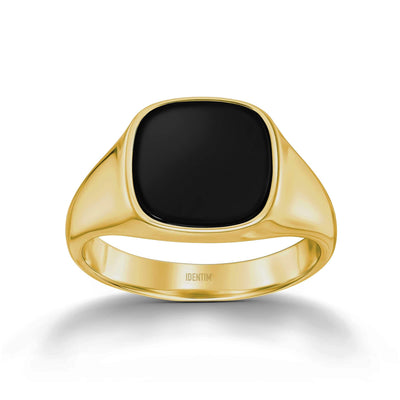 SIGNET RING ONYX SQUARE 585, 750 GOLD