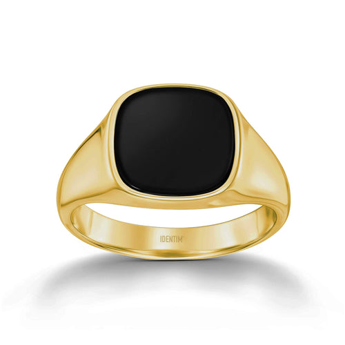 SIGNET RING ONYX SQUARE 585, 750 GOLD