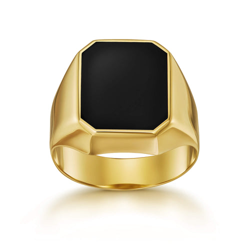 SIGNET RING ONYX OCTAGON 585 GOLD