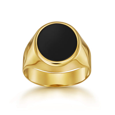 SIGNET RING ONYX OVAL 585 GOLD