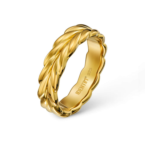 BRAIDED RING 925 SILVER 18 CARAT GOLD PLATED