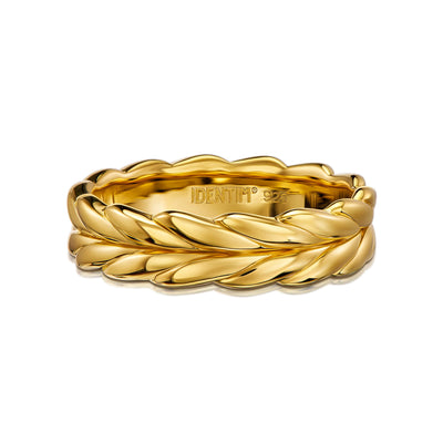 BRAIDED RING 925 SILVER 18 CARAT GOLD PLATED