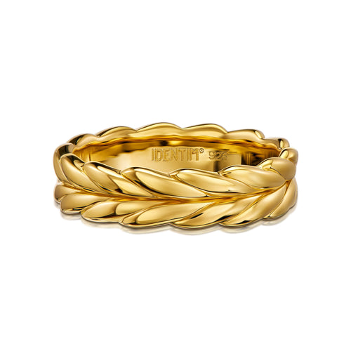 BRAIDED RING 925 SILVER 18 CARAT GOLD PLATED