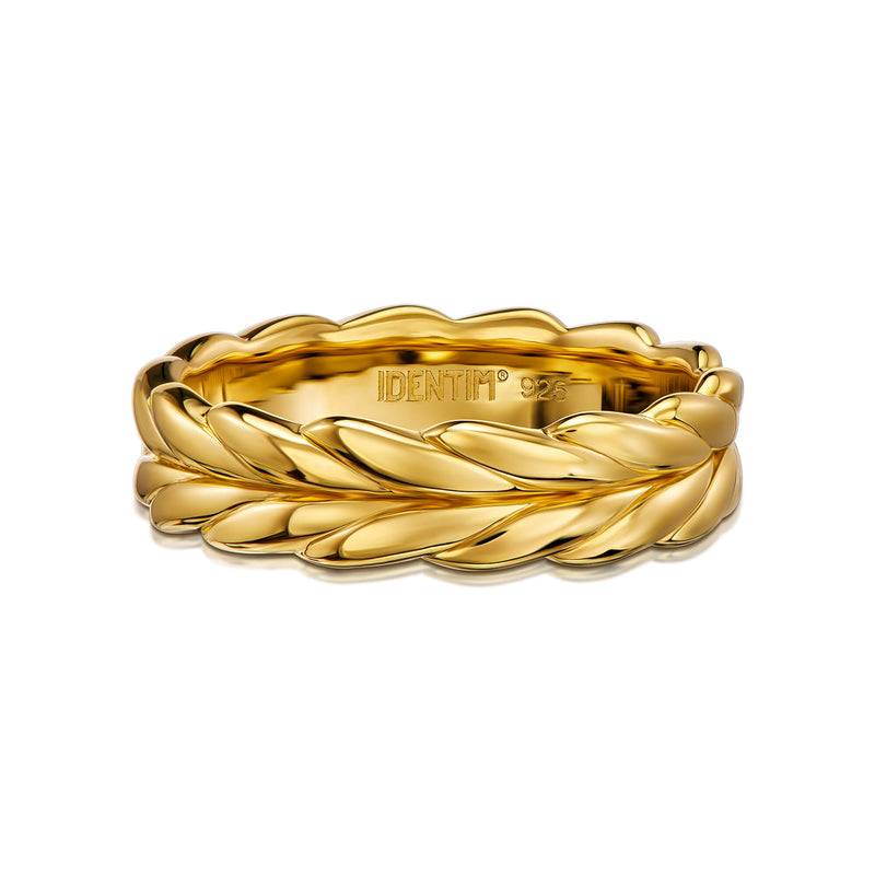 BRAIDED RING 925 SILVER 18 CARAT GOLD PLATED