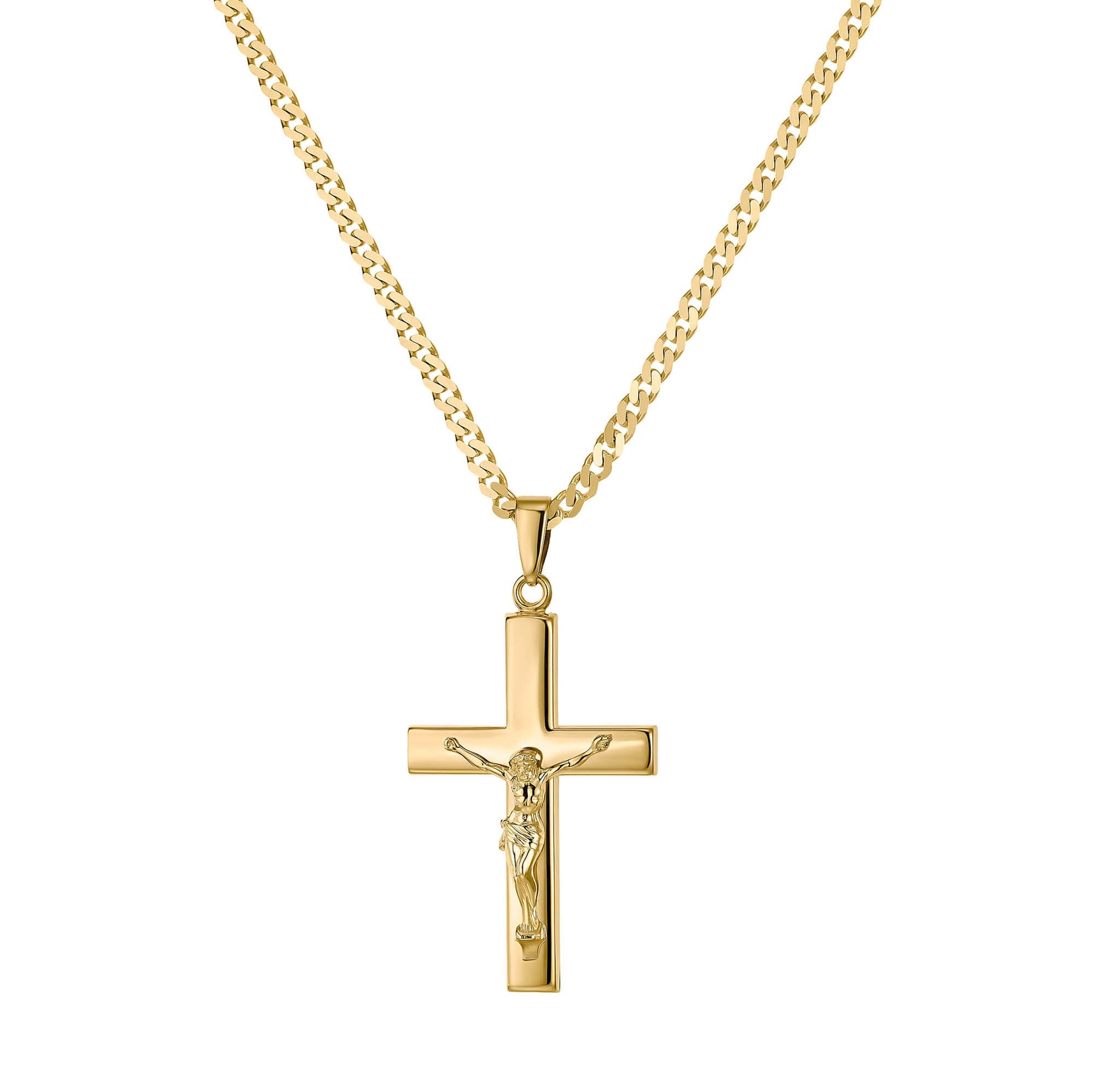 IDENTIM® Men's necklace cross necklace Jesus cross pendant gold