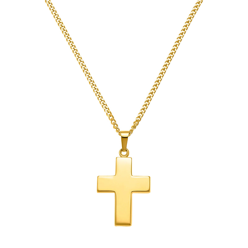 CROSS NECKLACE POLISHED 333 GOLD