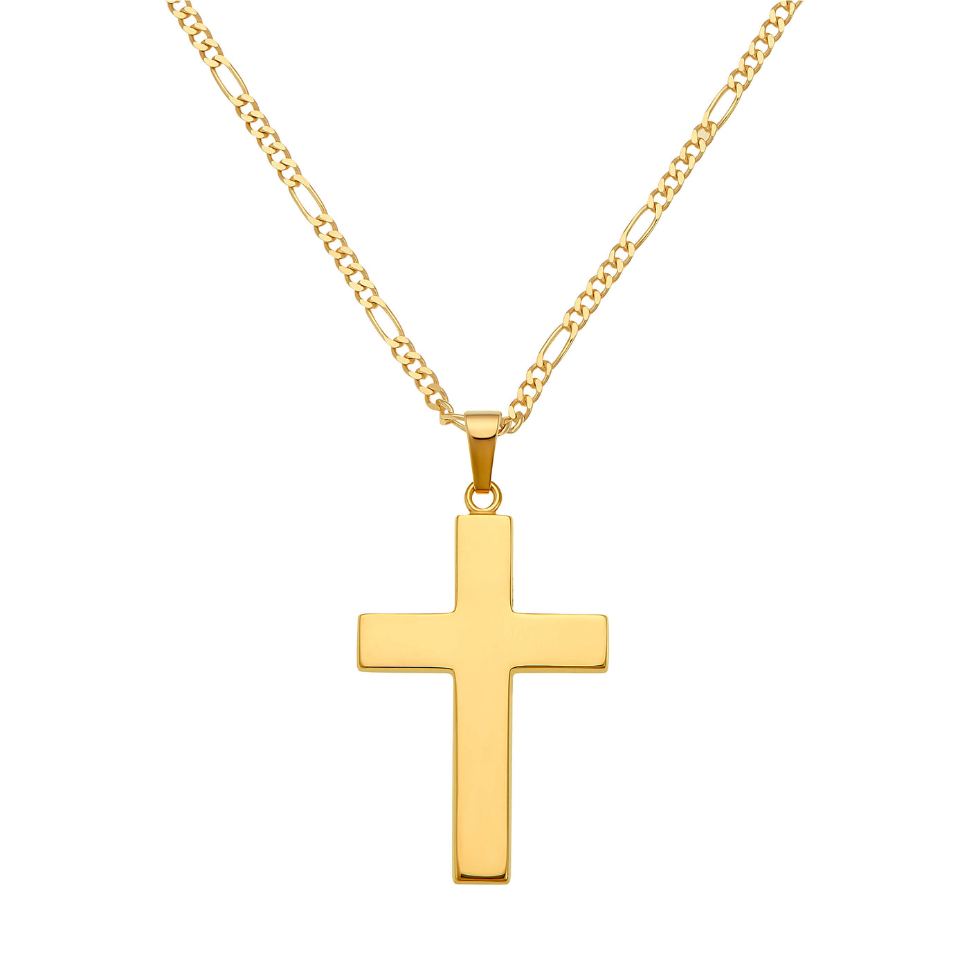 CROSS NECKLACE POLISHED 333 GOLD