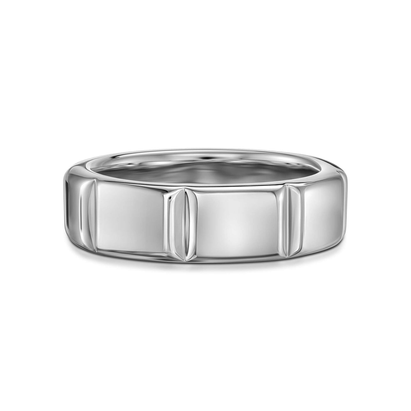 TRAPEZE RING 925 SILVER RHODIUM PLATED