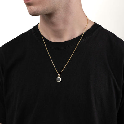 ONYX OCTAGON NECKLACE 585 GOLD