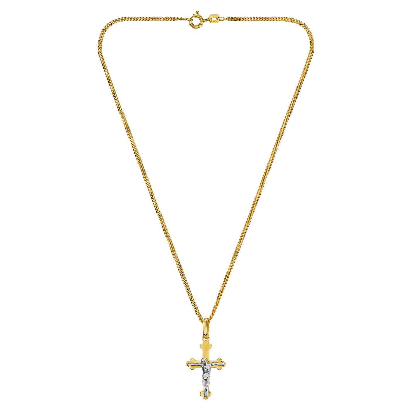 CROSS CRUCIFIX NECKLACE 585 GOLD