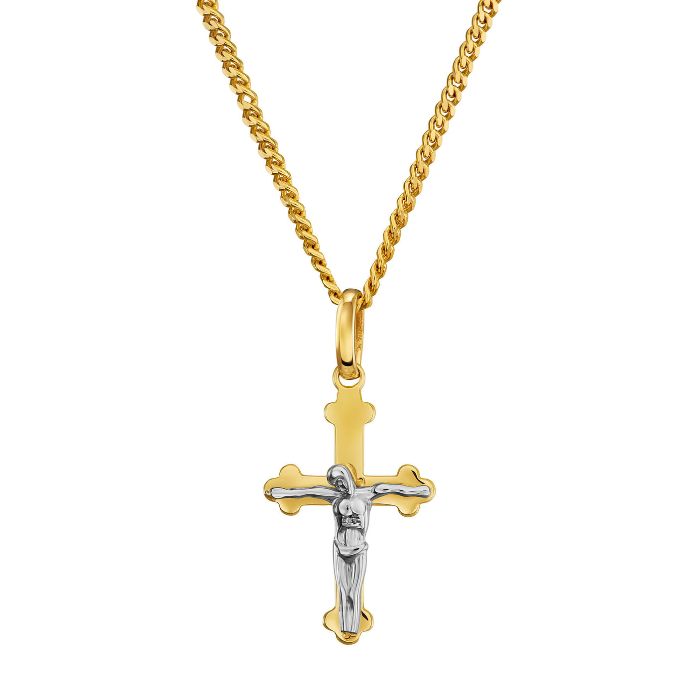 CROSS CRUCIFIX NECKLACE 585 GOLD