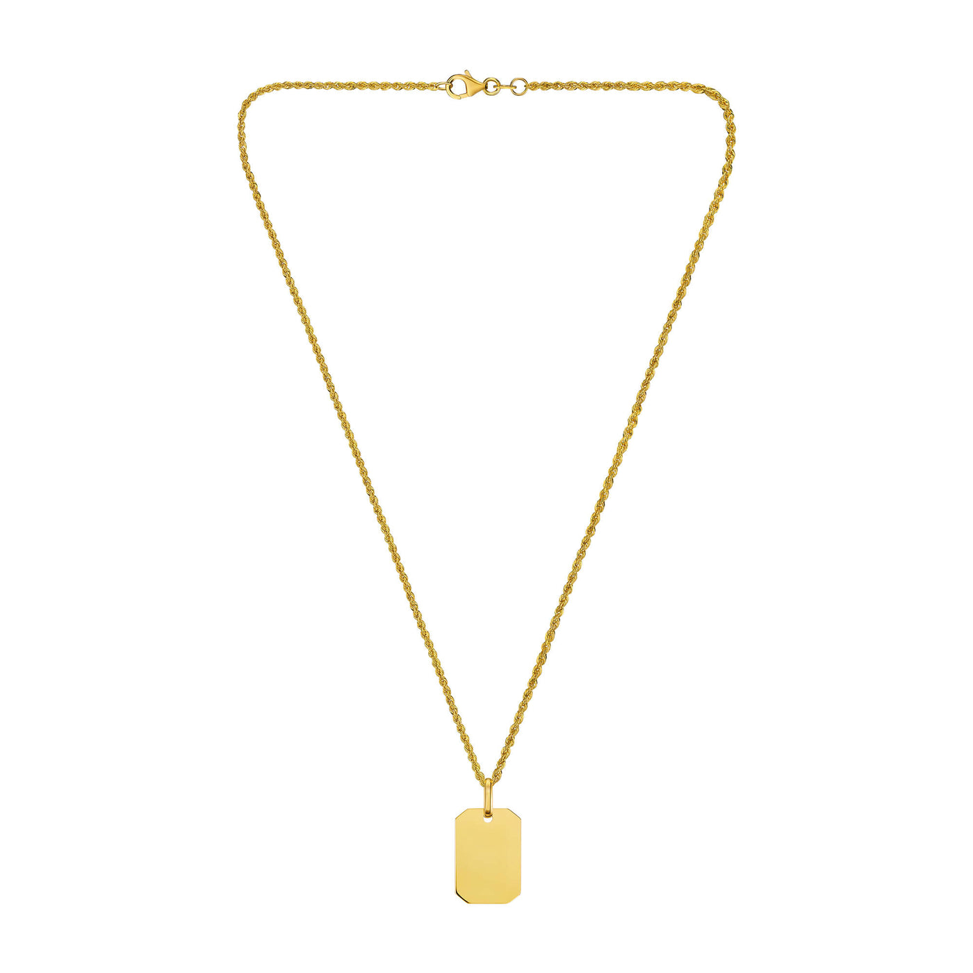 ENGRAVING PLATE OCTAGON NECKLACE 585 GOLD