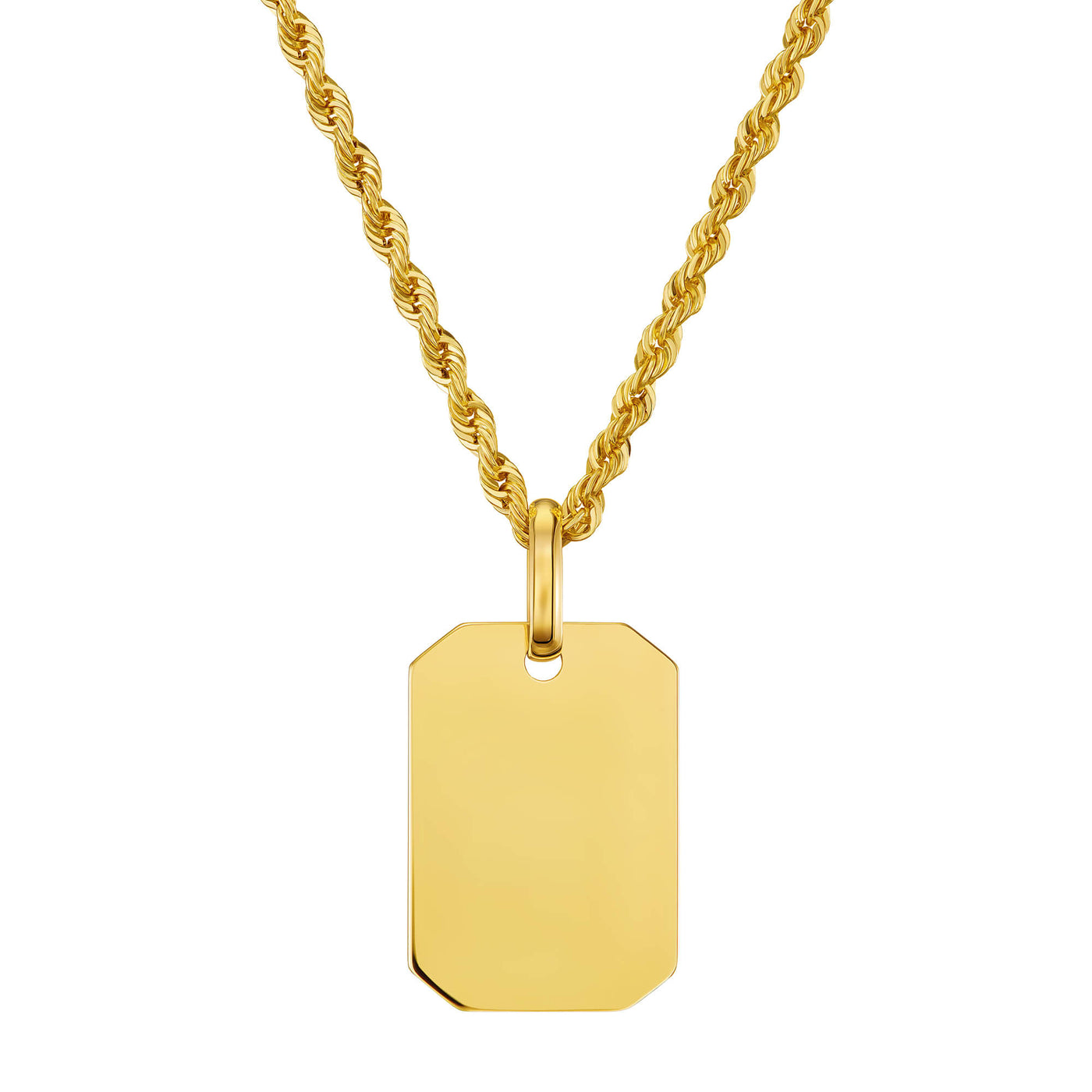 ENGRAVING PLATE OCTAGON NECKLACE 585 GOLD