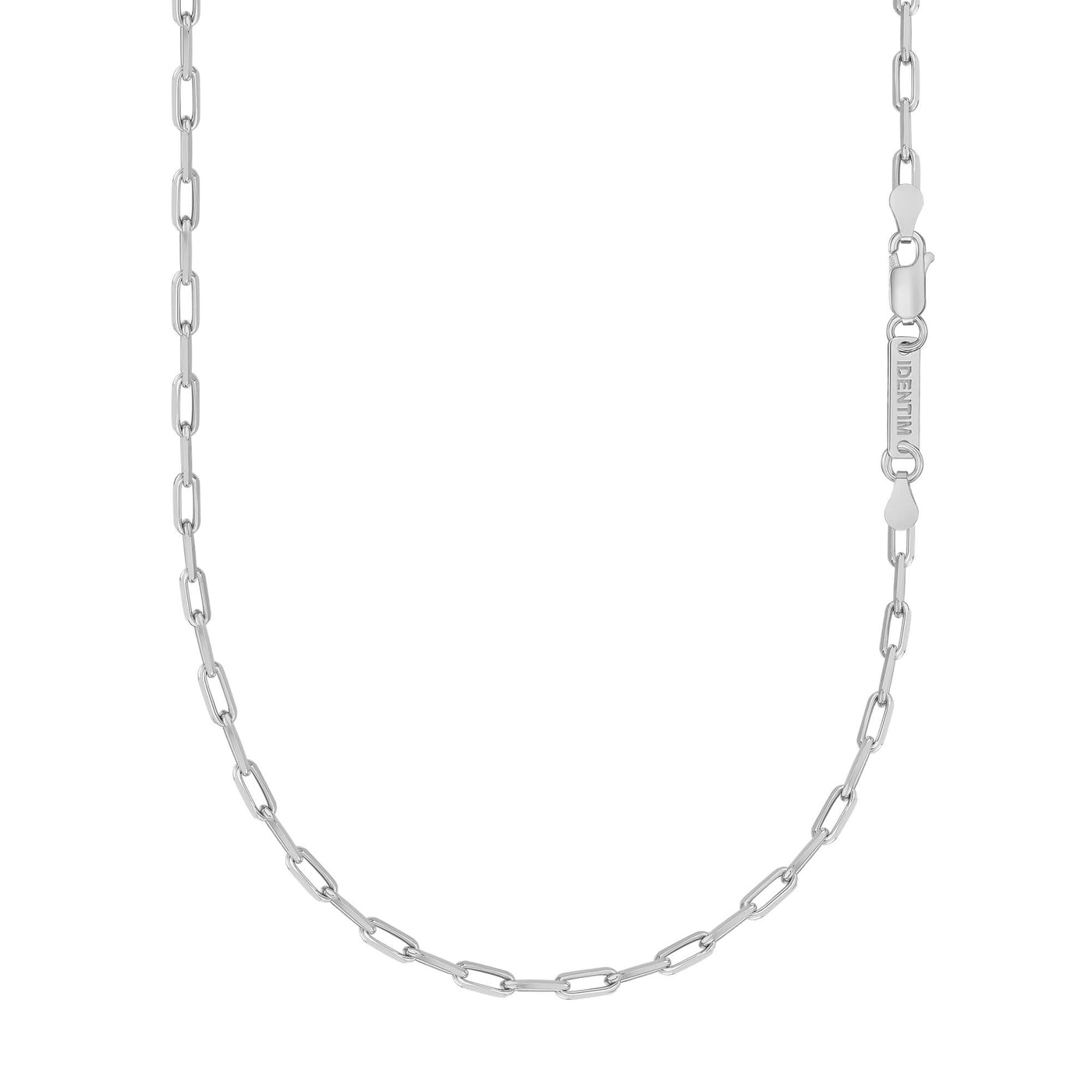 PAPERCLIP CHAIN 925 SILVER RHODIUM-PLATED