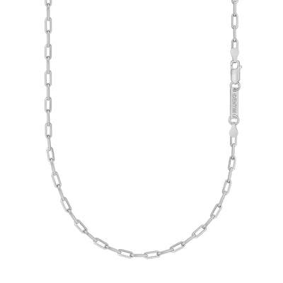 PAPERCLIP CHAIN 925 SILVER RHODIUM-PLATED