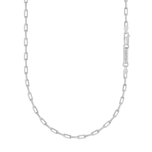 PAPERCLIP CHAIN 925 SILVER RHODIUM-PLATED