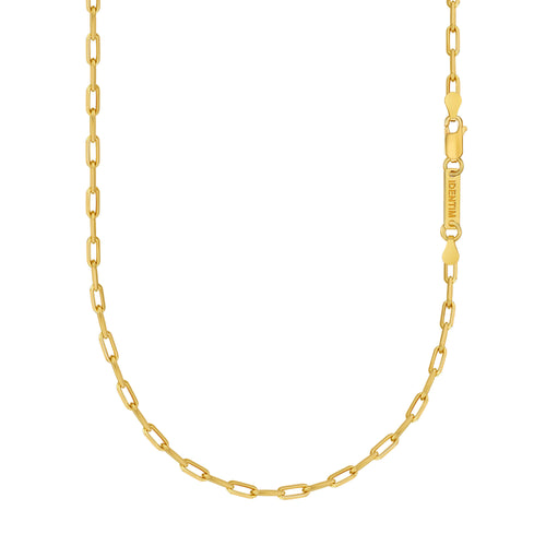 PAPERCLIP CHAIN 925 SILVER 18 CARAT GOLD PLATED