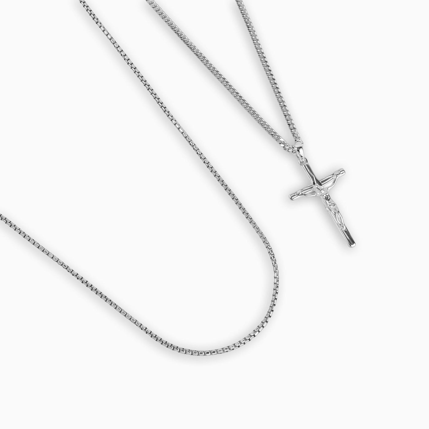 CROSS NECKLACE VENETIAN NECKLACE SET 925 SILVER RHODIUM PLATED
