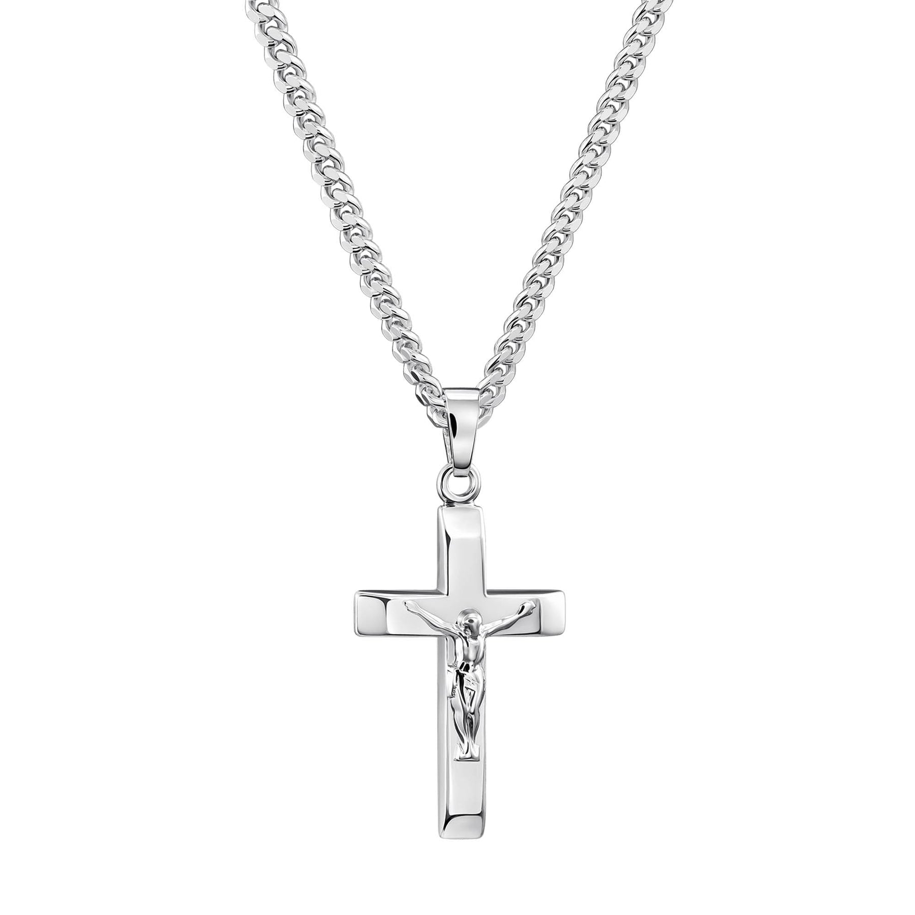 IDENTIM® Men's necklace cross necklace silver chain cross pendant