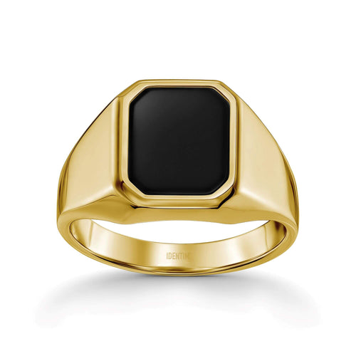 SIGNET RING ONYX OCTAGON 585, 750 GOLD