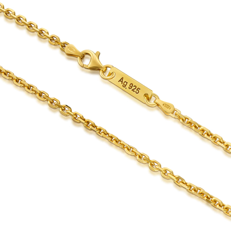 PEA CHAIN BRACELET 925 SILVER 18 CARAT GOLD PLATED 2,80MM