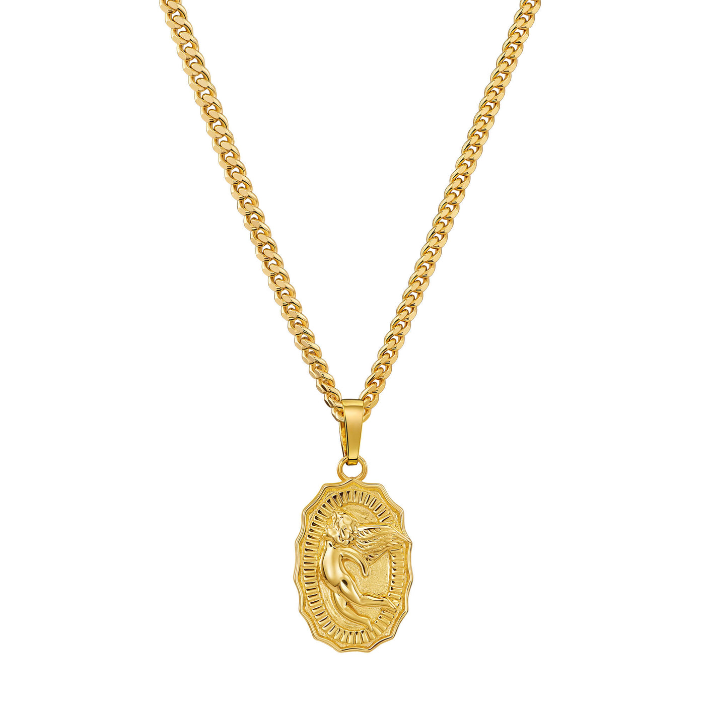 ANGEL NECKLACE 925 SILVER 18 CARAT GOLD PLATED