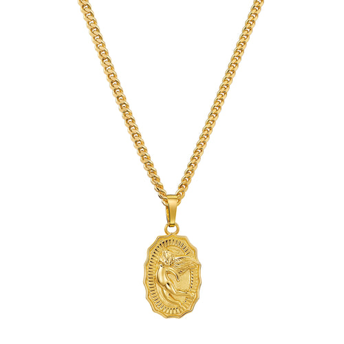 ANGEL NECKLACE 925 SILVER 18 CARAT GOLD PLATED