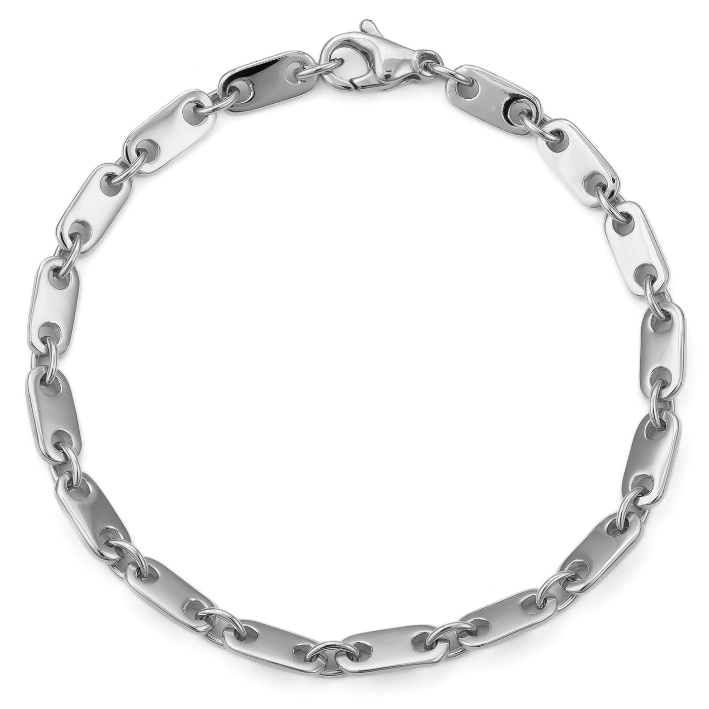 PLATE GOLD BRACELET 5.50MM 585 WHITE GOLD